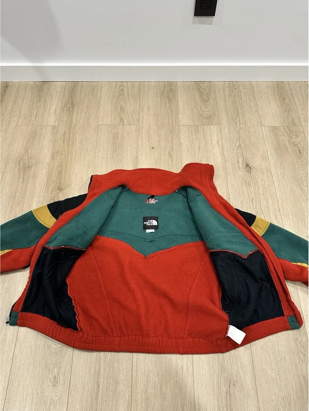 Vintage THE NORTH FACE Extreme Color Block Fleece Jacket 90s M